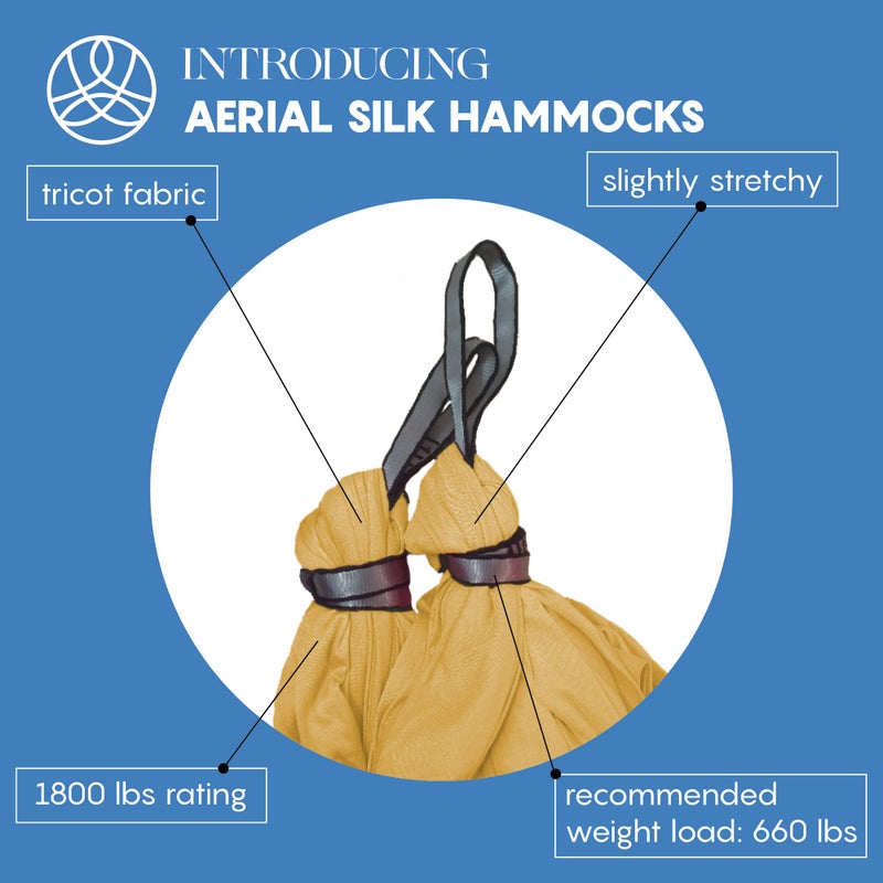 aum active Aerial Silk Yoga Hammock & Swing for Home, Inversion Exercises, Starter Kit for All Levels - Durable with Extension Straps, Carabiners, and Pose Guide - Image 2
